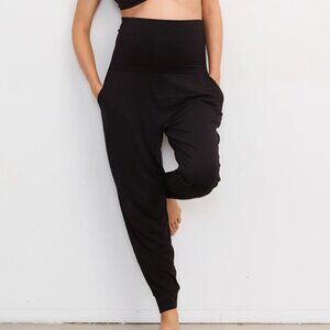 Hatch Maternity Over Under Easy Pant Large Black Comfy Soft Lounge Flattering